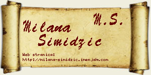 Milana Simidžić vizit kartica